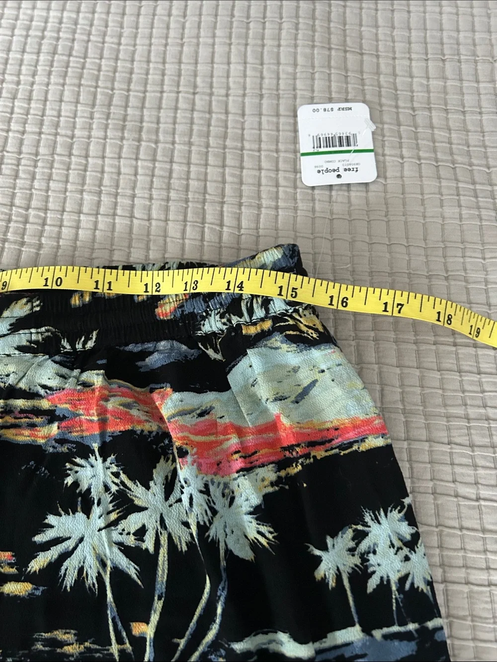 Free People Women’s Black Tropical Print Wide-Leg Pants